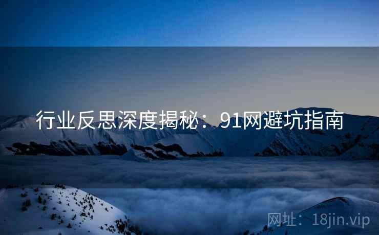 行业反思深度揭秘：91网避坑指南