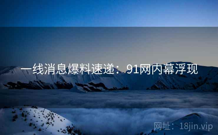 一线消息爆料速递：91网内幕浮现
